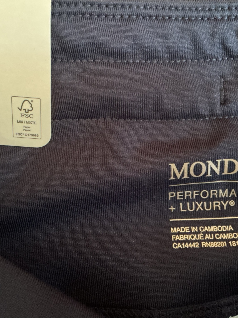 Mondetta Navy Performance High-Rise Jacquard Panel Leggings - Picture 2 of 5